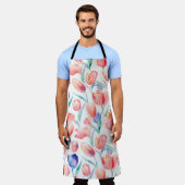 Schürze für Aquarellfarben-Tulip-Muster (Getragen)