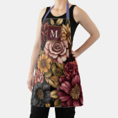 Schürze für das Muster des Burgundy Floral (InSitu)