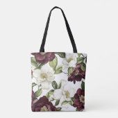 Schürze für das Muster des Burgundy Floral Tasche (Rückseite)