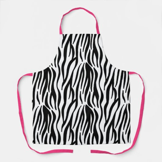 Schürze für den Zebradruck in Rosa, Schwarz und We (Vorderseite)
