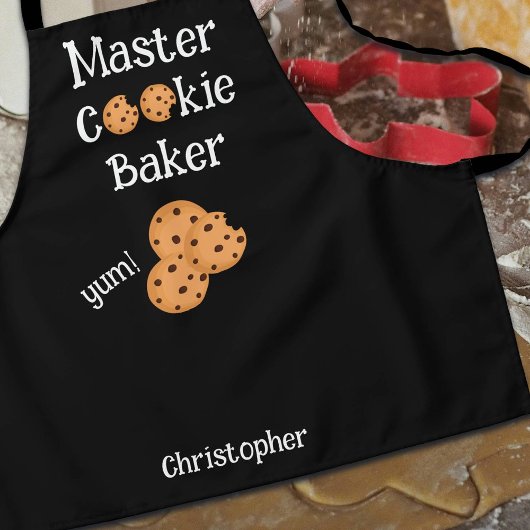 Schürze für Kinder mit schwarzem Text 'Master Cook