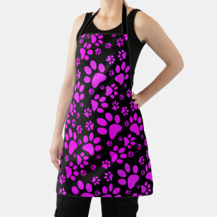 Schürze für lila und schwarze Paw-Prints