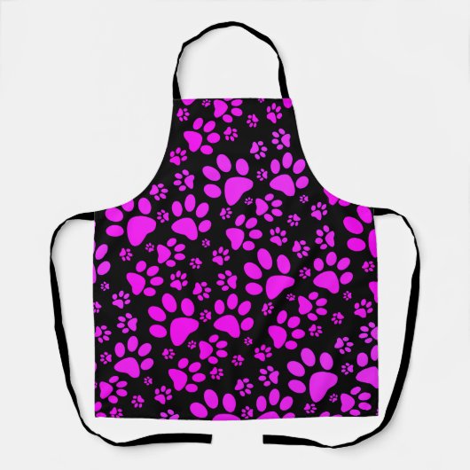 Schürze für lila und schwarze Paw-Prints (Vorderseite)