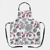 Schürze für Mehrdruck, rot und schwarz, Quilting (Vorderseite)