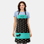 Schürze für niedliches Türkis- und Schwarz-Gold-He (Getragen)