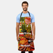 Schürze für Rot, Weiß und Salsa (Getragen)