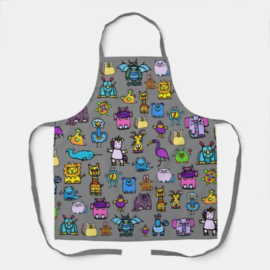 Schürze für Überdruck - Grau (Erwachsene) (Vorderseite)