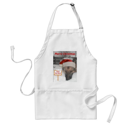 Schürze German Shepherd Santa Stopp hier (Vorne)