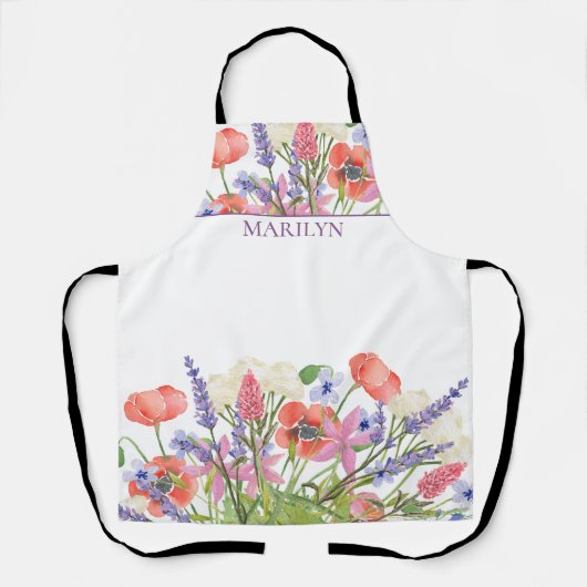 Schürze Geschenkname Blumenbezeichnung Schürze Blu (Vorderseite)