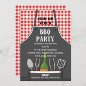 Schürze GRILLEN Party Einladung (Vorne/Hinten)