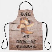 Schürze Grosser Cowboy Griller auf Holz (personali (Vorderseite)