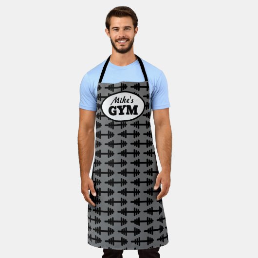 Schürze in der Küche mit Hantelmuster (Getragen)