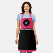 Schürze in rosa, schwarz und weiß (Getragen)