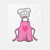 Schürze kochen und Kochmütze mit Herz Fleecedecke (Vorderseite)