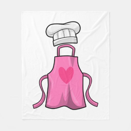 Schürze kochen und Kochmütze mit Herz Fleecedecke (Vorderseite)