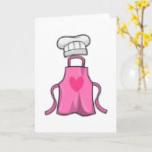 Schürze kochen und Kochmütze mit Herz Karte (Gelbe Blume)