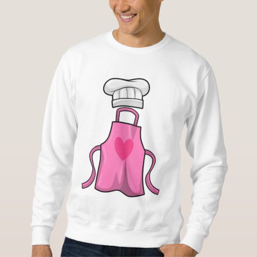 Schürze kochen und Kochmütze mit Herz Sweatshirt (Vorderseite)