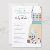 Schürze Küche und Rezept Bridal Dusche Einladung (Vorderseite)