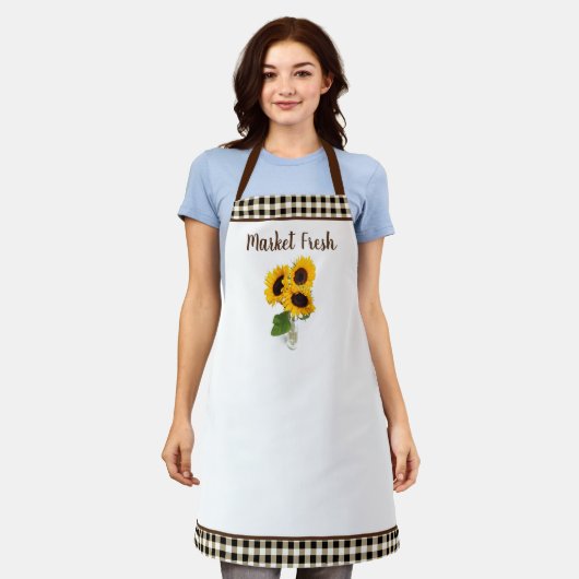 Schürze Markt Frische Sonnenblumen (Getragen)