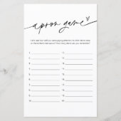 Schürze Memory Brautparty Game (Vorderseite)