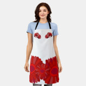 Schürze mit Blumendruck und Schweinegewebe. (Getragen)