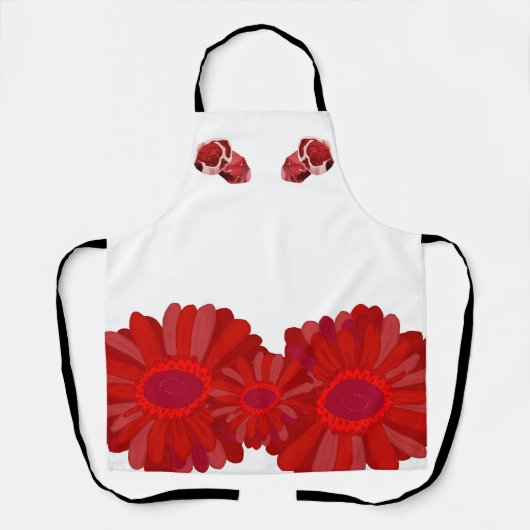 Schürze mit Blumendruck und Schweinegewebe. (Vorderseite)