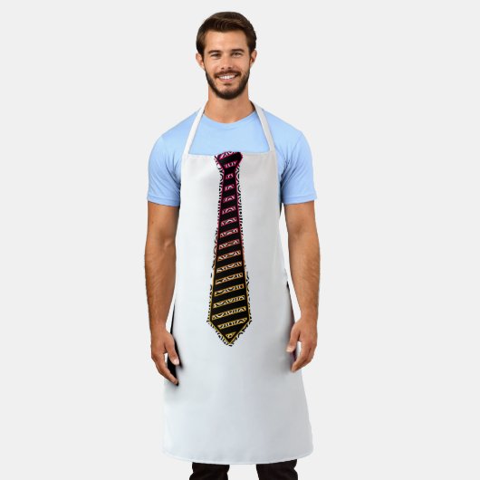 Schürze mit einer Black Strip Krawatte Fun Grill S (Getragen)