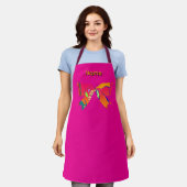 Schürze mit einer rosa Bow-Schürze anpassen (Getragen)