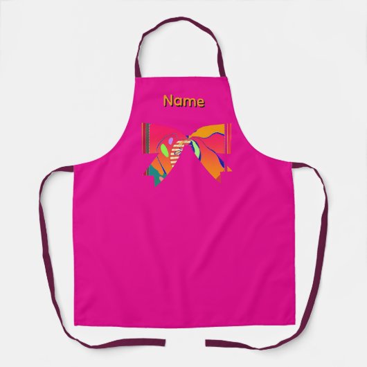 Schürze mit einer rosa Bow-Schürze anpassen (Vorderseite)