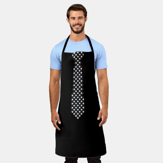 Schürze mit gepunkteter Schleife schwarze Barbecue (Getragen)
