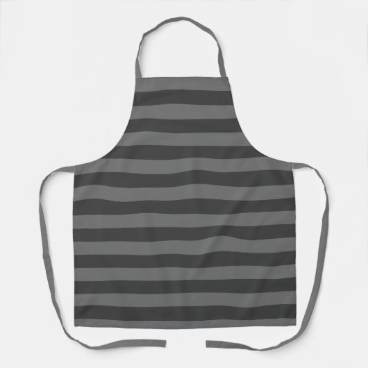 Schürze mit Graustreifen-Allover-Print (Vorderseite)