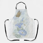 Schürze mit handgemalten Wasserfarben Blauer Blüte (Vorderseite)