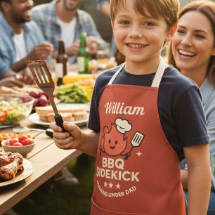 Schürze mit individuellem Namen BBQ Sidekick Kinde