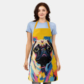 Schürze mit Mops (Getragen)