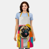 Schürze mit Mops (Getragen)