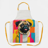 Schürze mit Mops (Vorderseite)