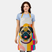 Schürze mit Mops (Getragen)