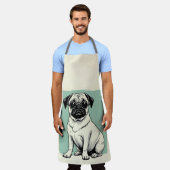 Schürze mit Mops (Getragen)