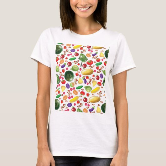 Schürze mit Obst und Gemüse für Vegetarier T-Shirt (Vorderseite)
