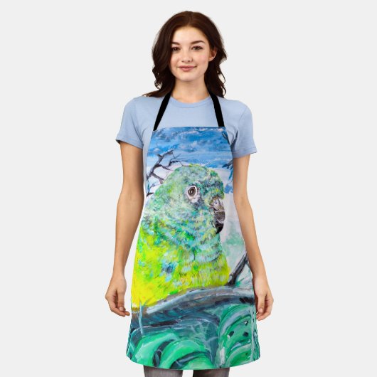 Schürze mit Parrot Color Fashion Style Malerei (Getragen)