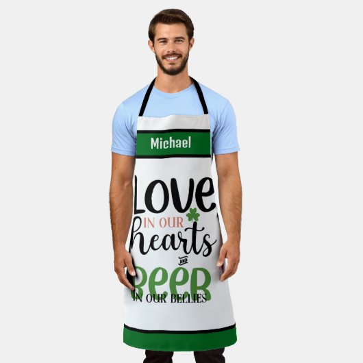 Schürze mit personalisiertem Namen, Liebe in unser (Getragen)