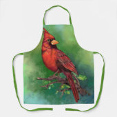 Schürze mit Roter Kardinalvogel (Vorderseite)