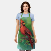 Schürze mit Roter Kardinalvogel (Getragen)