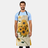 Schürze mit Sonnenblumen (Getragen)