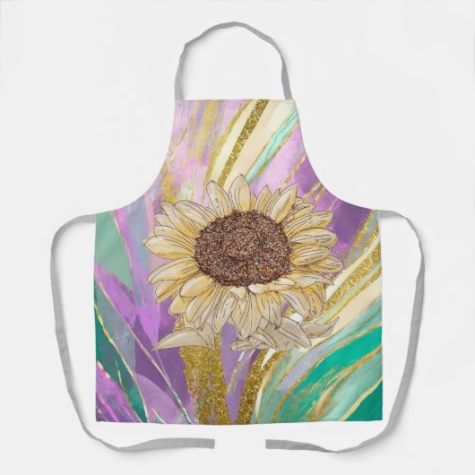 Schürze mit Sonnenblumen Farbenfrohe Schattierunge (Vorderseite)