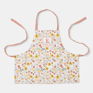 Schürze mit Wildblumen-Monogramm