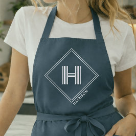 Schürze | Moderne geometrische monogrammierte Init