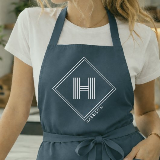 Schürze | Moderne geometrische monogrammierte Init
