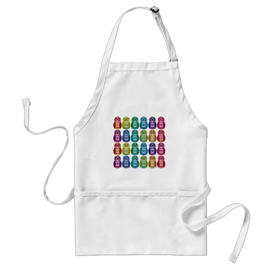 Schürze - niedliche Regenbogen Matryoshka Eule (Vorne)