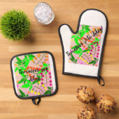 Schürze Ofenhandschuh & Topflappen-Set (Oben Unten)